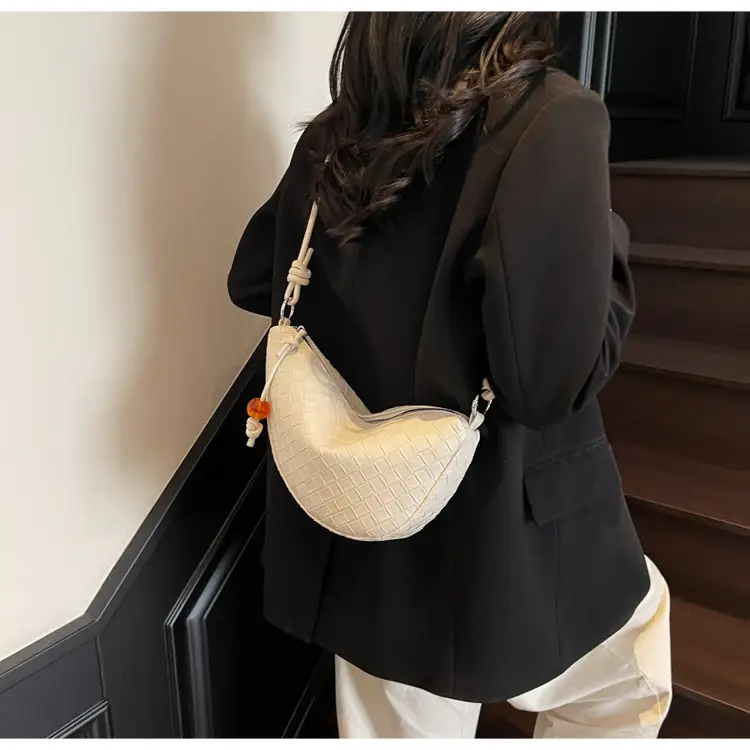 Women's Silver Saddle Crossbody Bag with Lace Trim — feature 22