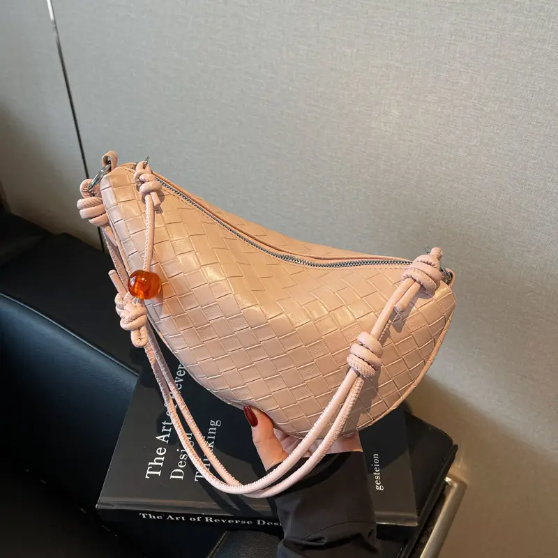 Women's Silver Saddle Crossbody Bag with Lace Trim - Image 3