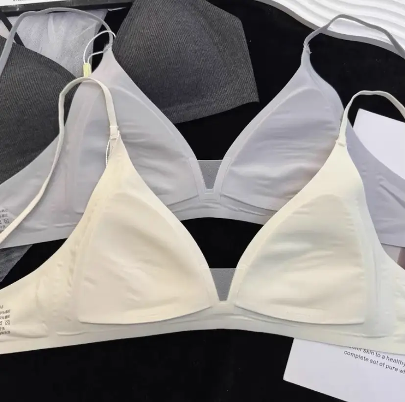 Fengzhixin Original French Deep V Triangle Cup Intimates Without Rims Beautiful Back Seamless Push-Up Summer Thin Bra — feature 13