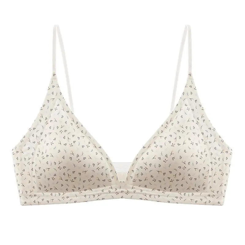 Fengzhixin Original French Deep V Triangle Cup Intimates Without Rims Beautiful Back Seamless Push-Up Summer Thin Bra