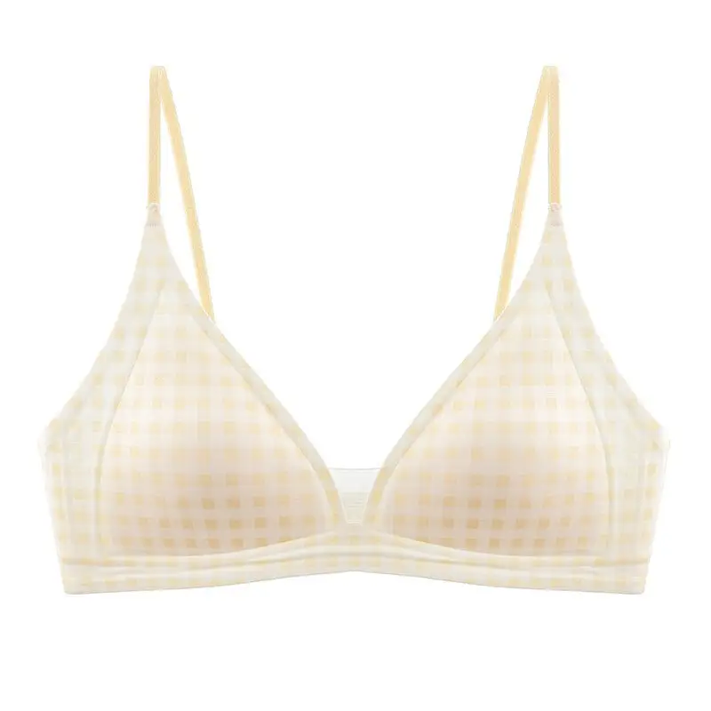 Fengzhixin Original French Deep V Triangle Cup Intimates Without Rims Beautiful Back Seamless Push-Up Summer Thin Bra