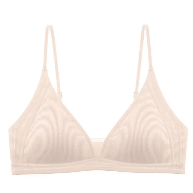 Fengzhixin Original French Deep V Triangle Cup Intimates Without Rims Beautiful Back Seamless Push-Up Summer Thin Bra