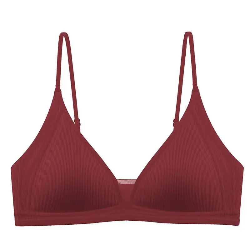 Fengzhixin Original French Deep V Triangle Cup Intimates Without Rims Beautiful Back Seamless Push-Up Summer Thin Bra