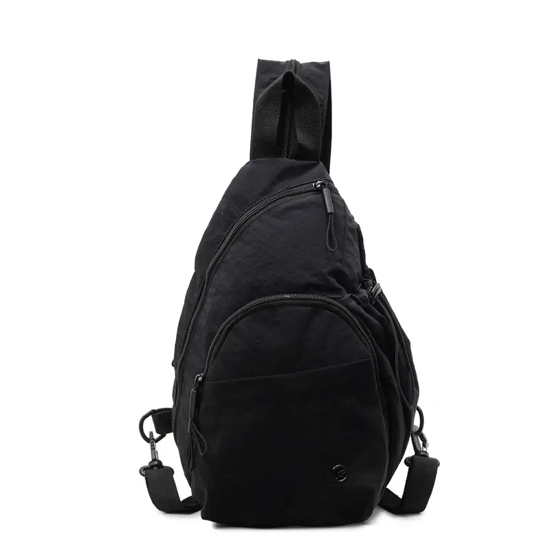 Women's Cream Cotton Chest Backpack with Drawstring Closure - Image 9