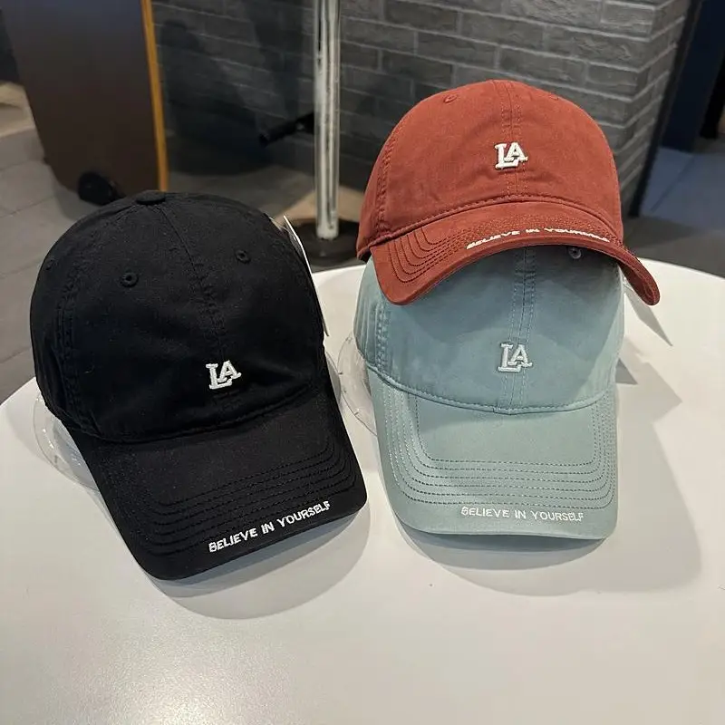 Women Baseball Cap LA Logo Casual Curved Bim - Image 11