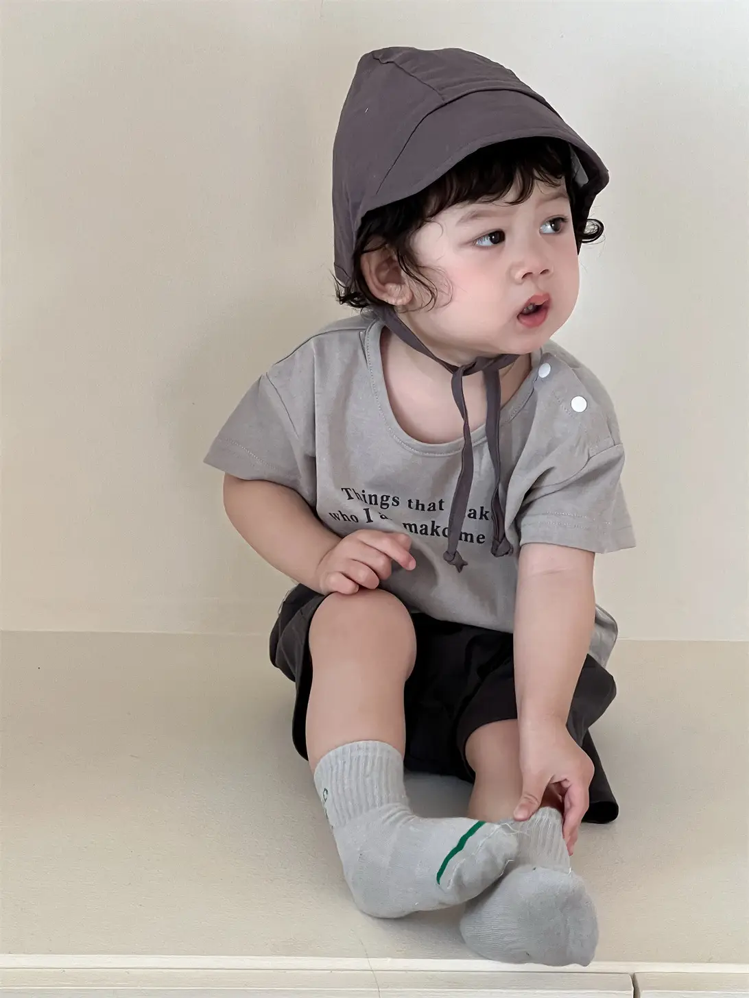 Kids Summer T-Shirt Shorts Set Gray Black 2025 — feature 10