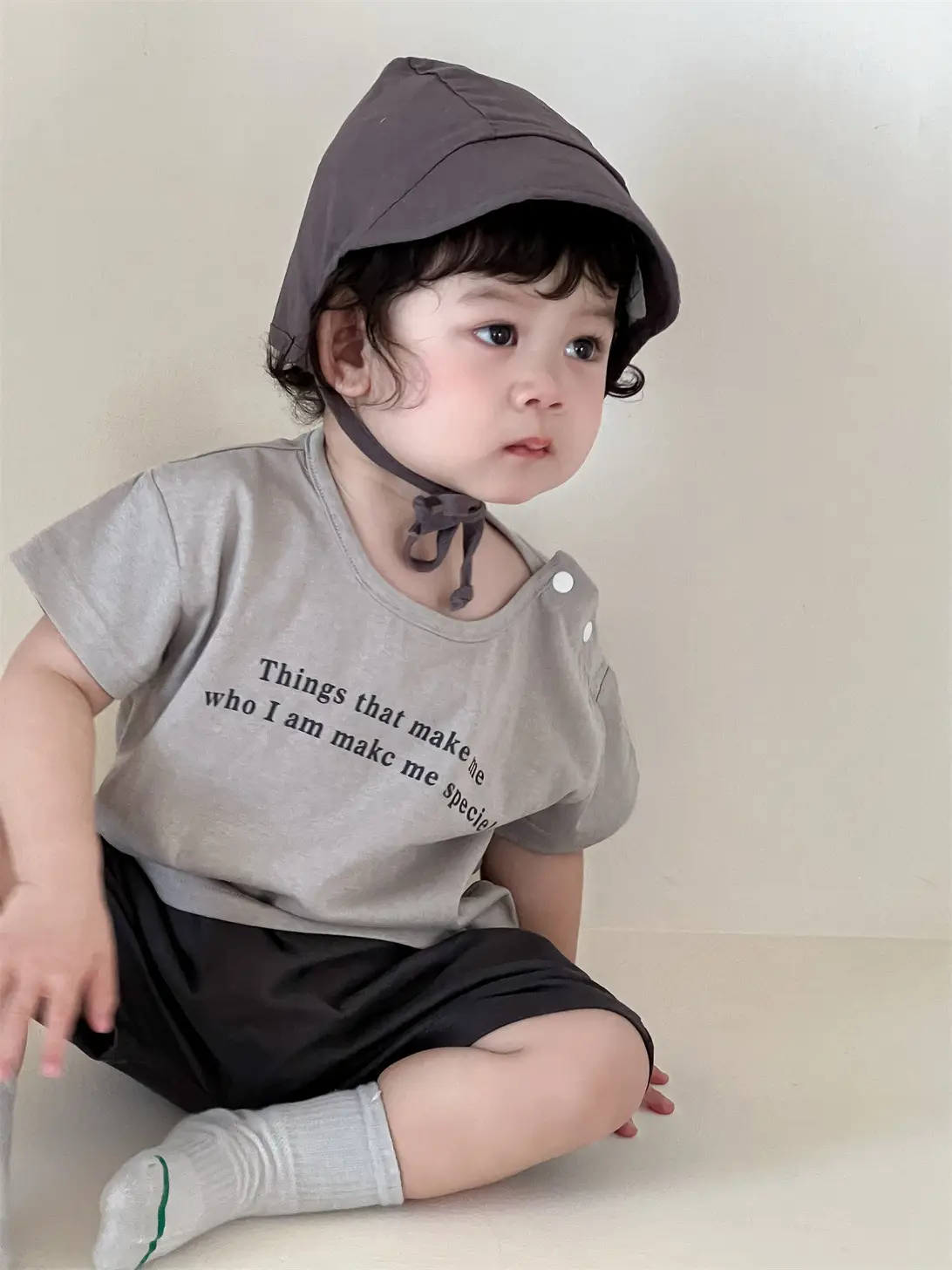 Kids Summer T-Shirt Shorts Set Gray Black 2025 — feature 8