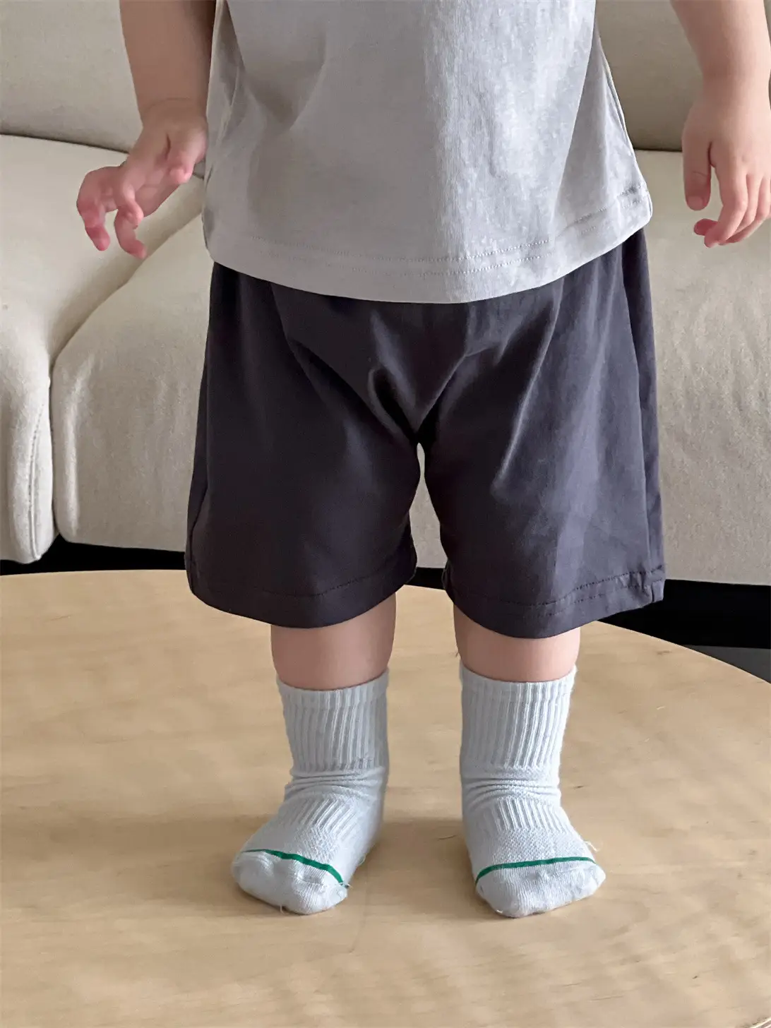 Kids Summer T-Shirt Shorts Set Gray Black 2025 - Image 2