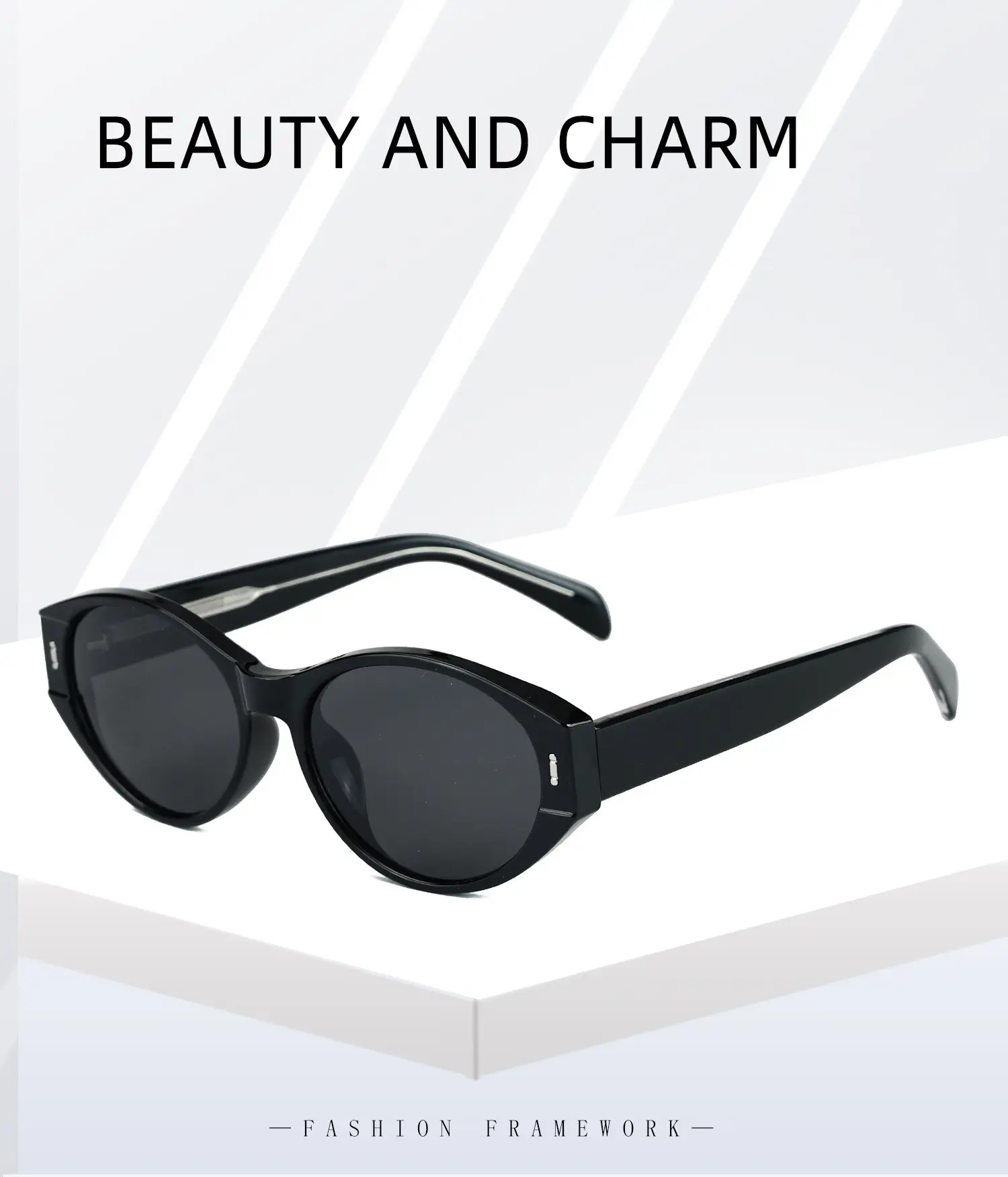 TR90 Polarized Sunglasses Small Frame Retro Cat Eye Anti UV β feature 1