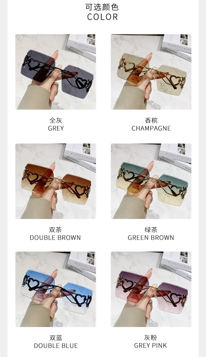 Heart Personalized Sunglasses Anti-UV Big Face Cut — feature 10