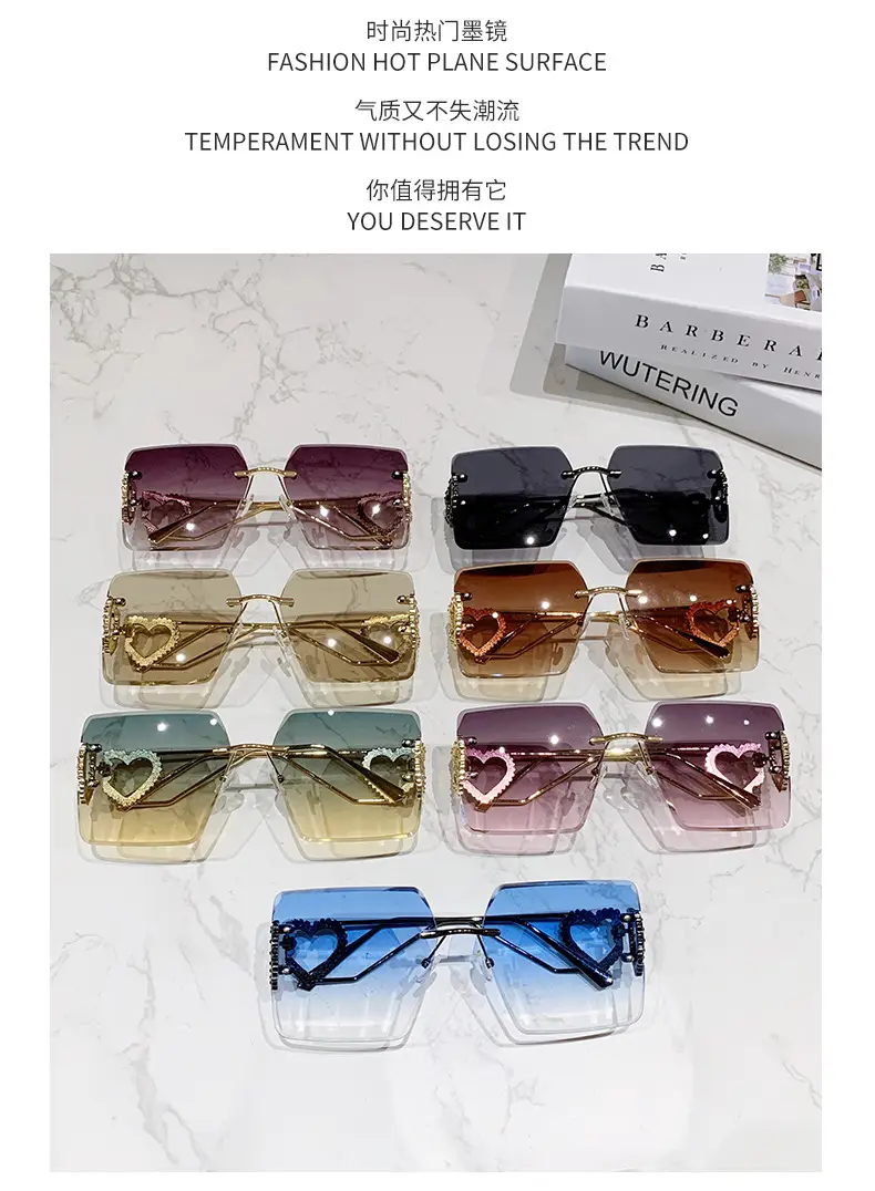 Heart Personalized Sunglasses Anti-UV Big Face Cut — feature 6
