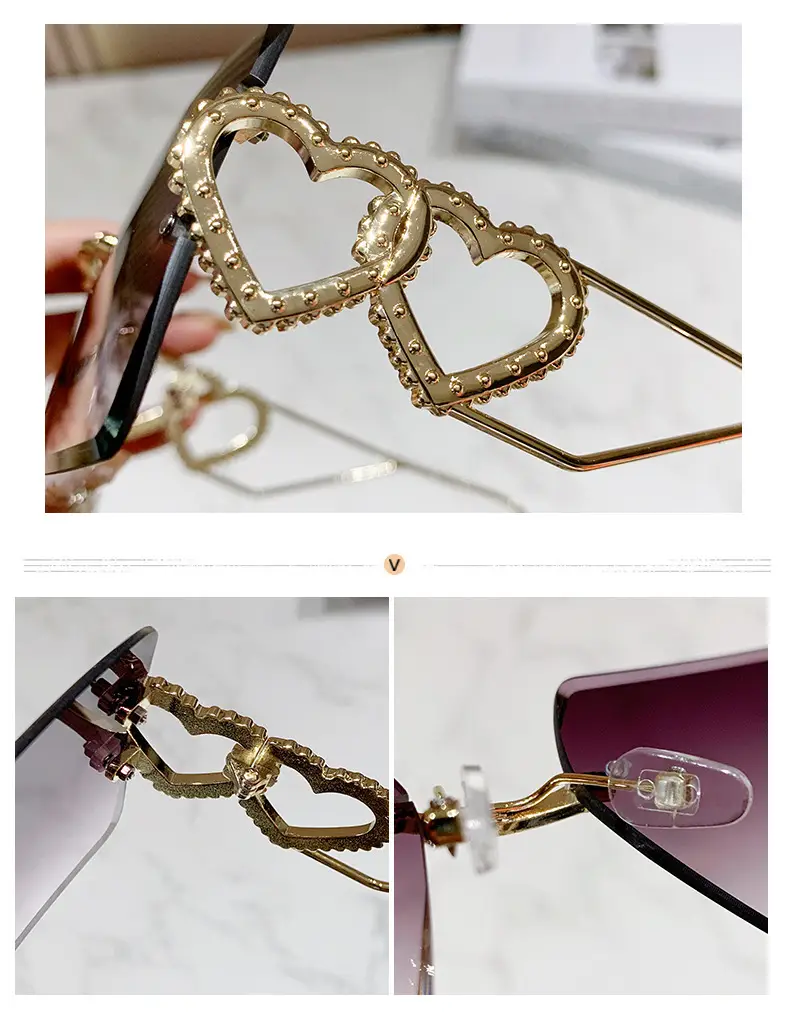Heart Personalized Sunglasses Anti-UV Big Face Cut — feature 8