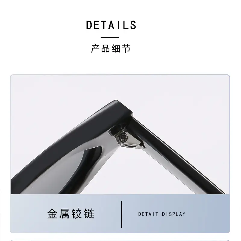 Retro Cat-Eye Sunglasses UV Protection Black - Image 7