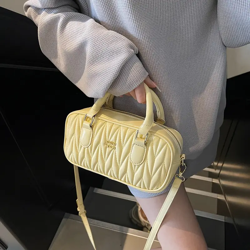 Women's Pink Quilted Shoulder Crossbody Bag 2025 - Image 8
