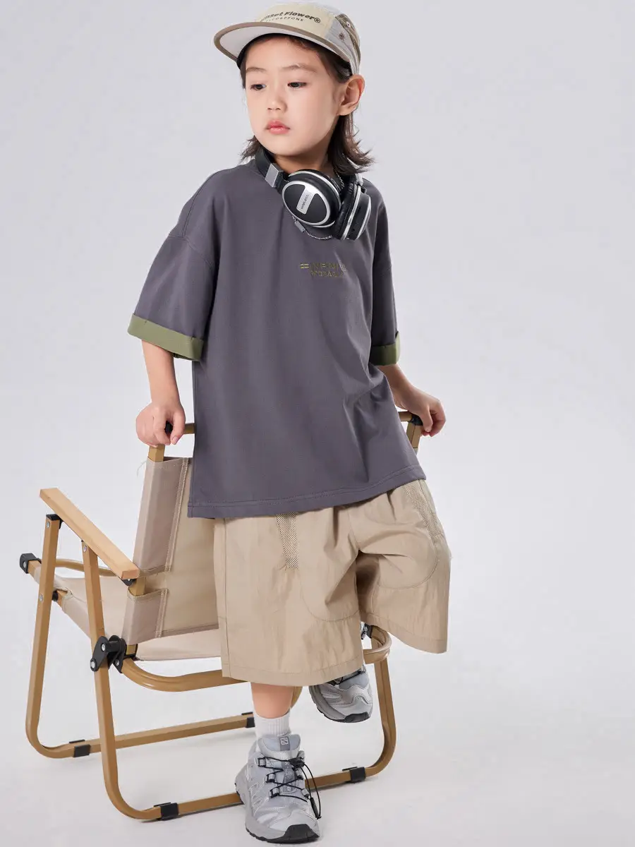 Boys T-Shirt Summer 2025 Two Tone Loose Casual Top - Image 5