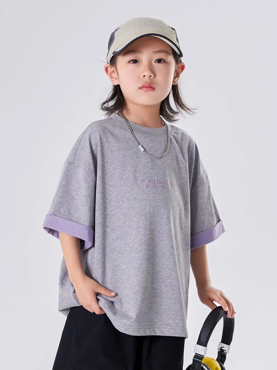 Boys T-Shirt Summer 2025 Two Tone Loose Casual Top - Image 6