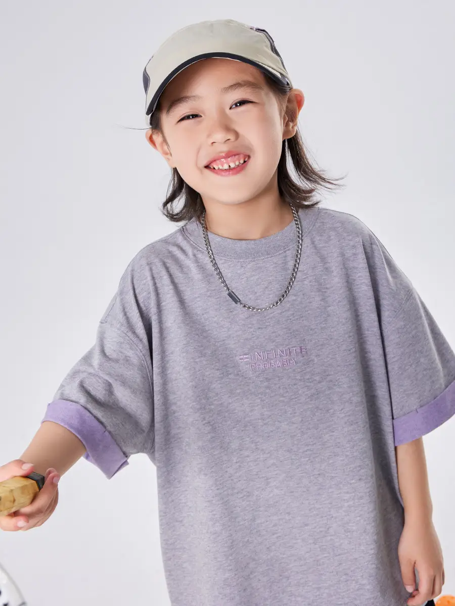 Boys T-Shirt Summer 2025 Two Tone Loose Casual Top - Image 7