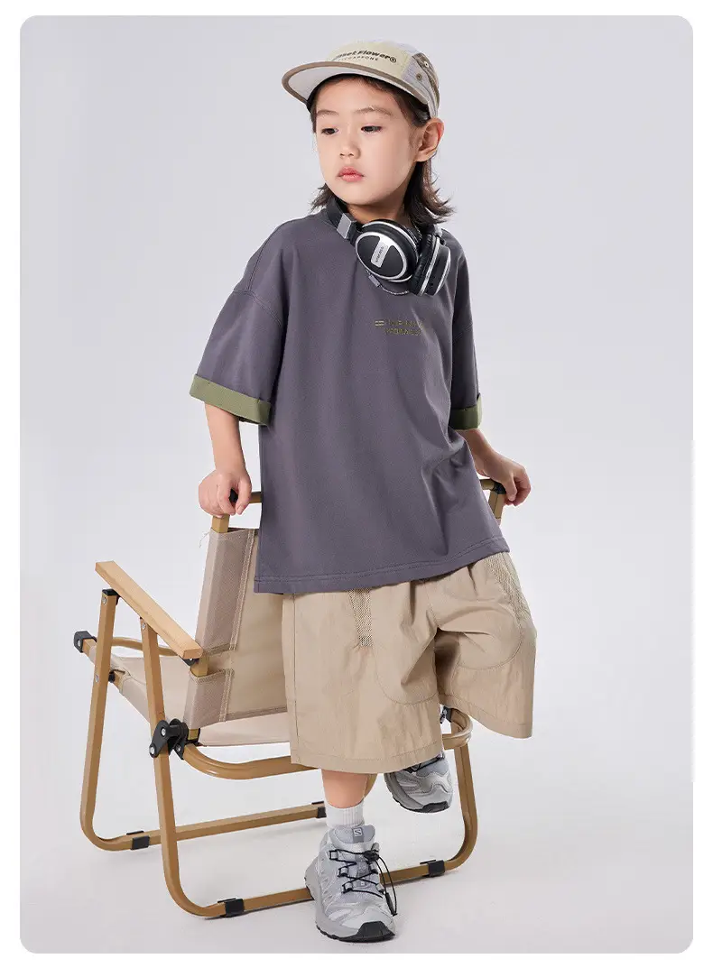 Boys T-Shirt Summer 2025 Two Tone Loose Casual Top â feature 7