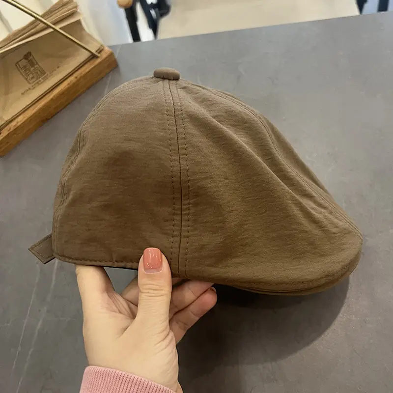 Summer Beret Caps Grey Big Head Showface Small — feature 11