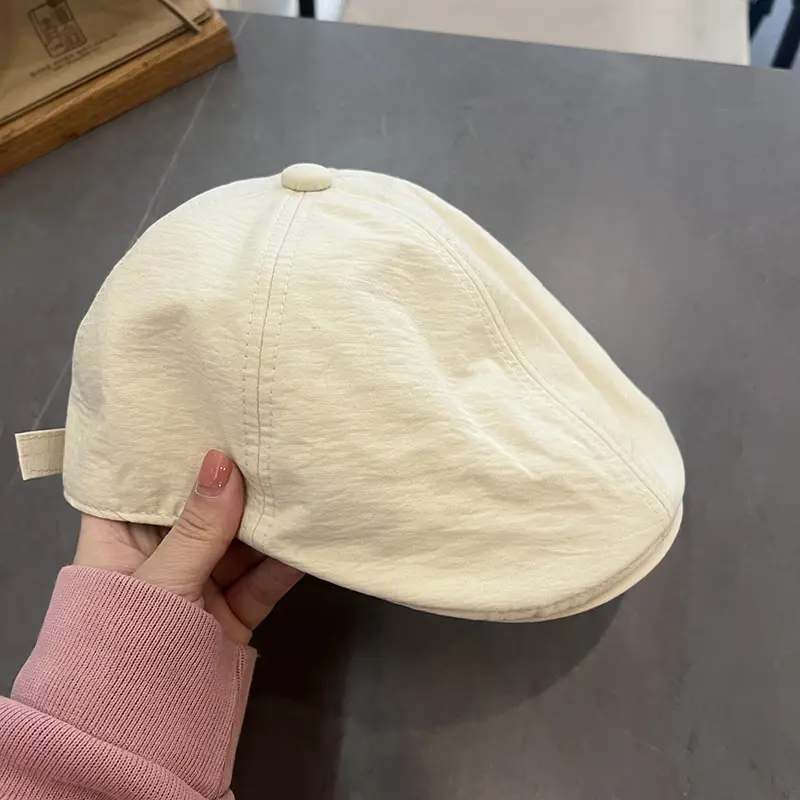 Summer Beret Caps Grey Big Head Showface Small — feature 12