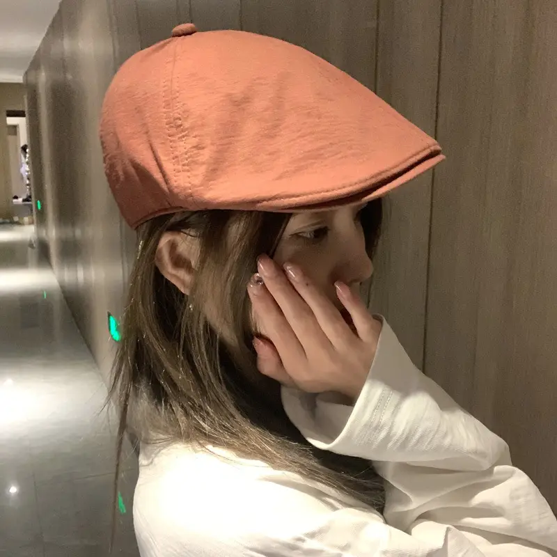 Summer Beret Caps Grey Big Head Showface Small — feature 8