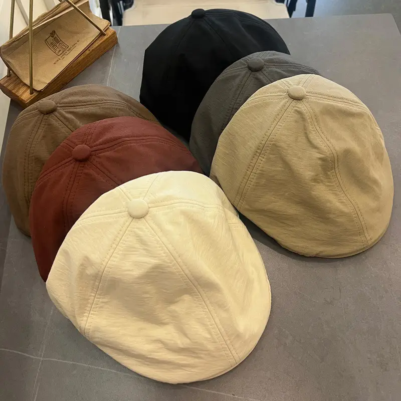 Summer Beret Caps Grey Big Head Showface Small — feature 9