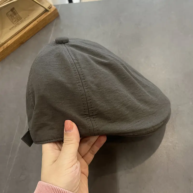 Summer Beret Caps Grey Big Head Showface Small - Image 6