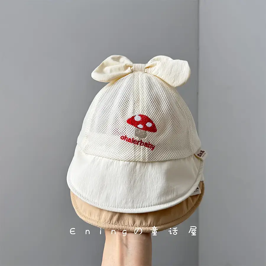 Baby Hat Pink Bow Sun Protection Hat - Image 4