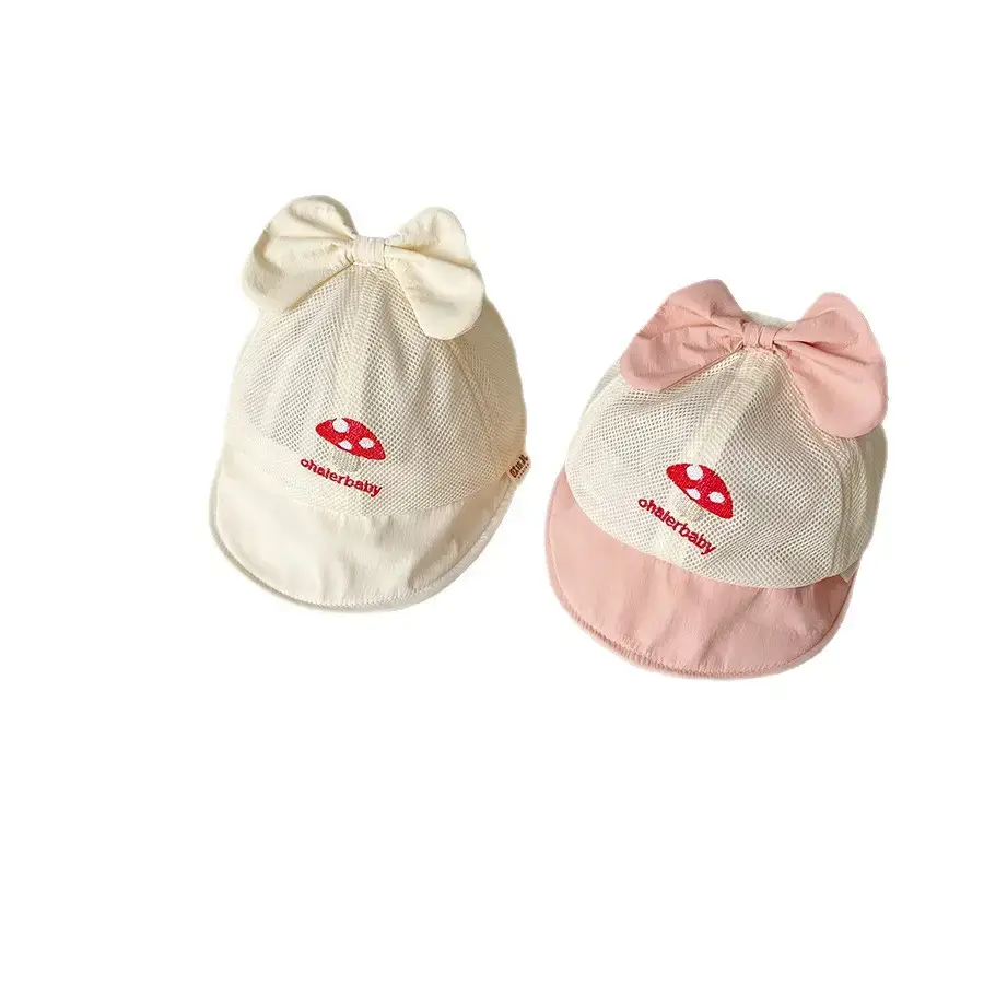 Baby Hat Pink Bow Sun Protection Hat - Image 8