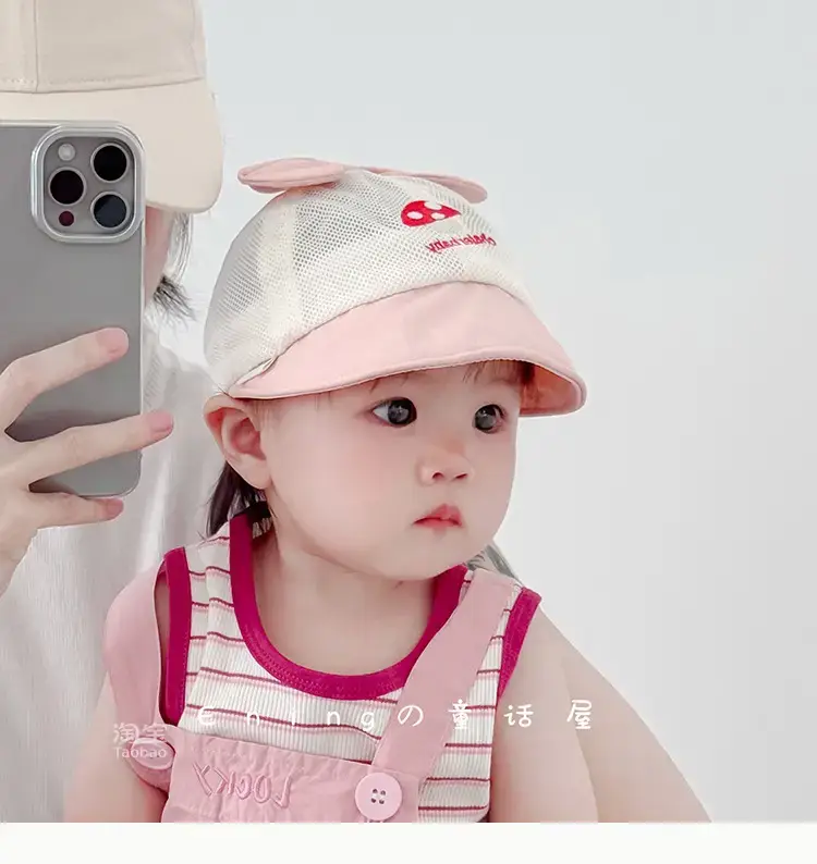 Baby Hat Pink Bow Sun Protection Hat — feature 4