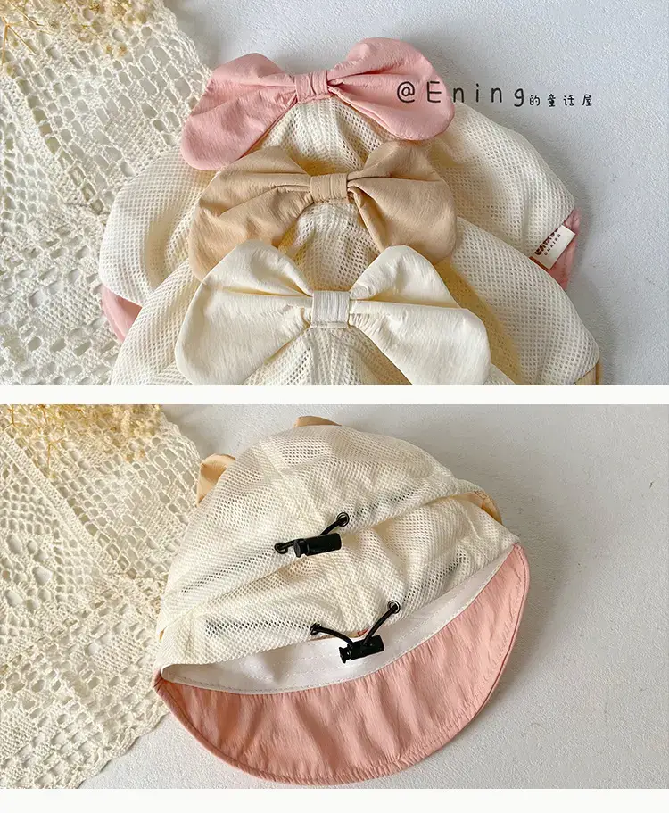 Baby Hat Pink Bow Sun Protection Hat — feature 8