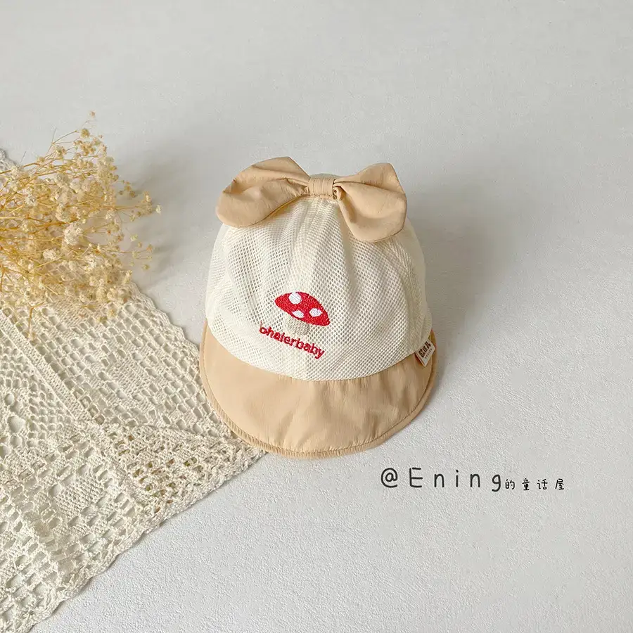 Baby Hat Pink Bow Sun Protection Hat - Image 2