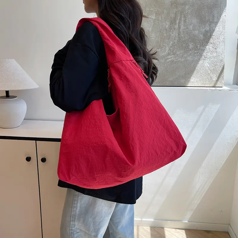 Women Large Red Canvas Tote Bag