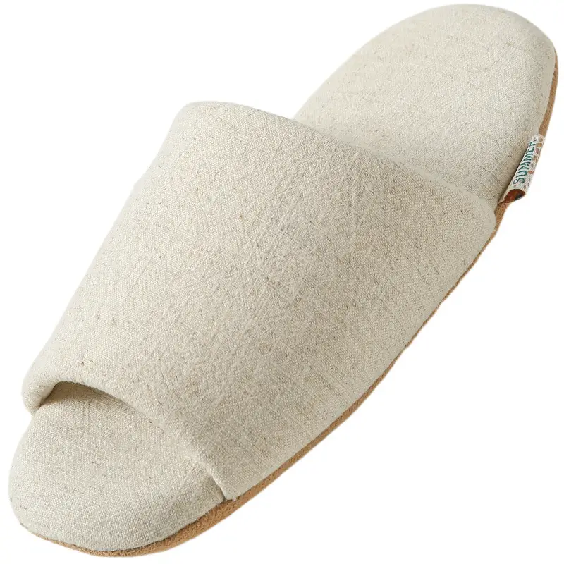 Spring and Summer Open-Toe Unisex Indoor Home Use Silent Breathable Non-Slip Wooden Floor Maternity Soft-Soled Cotton Slippers