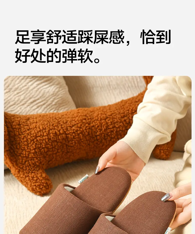 Spring and Summer Open-Toe Unisex Indoor Home Use Silent Breathable Non-Slip Wooden Floor Maternity Soft-Soled Cotton Slippers — feature 9