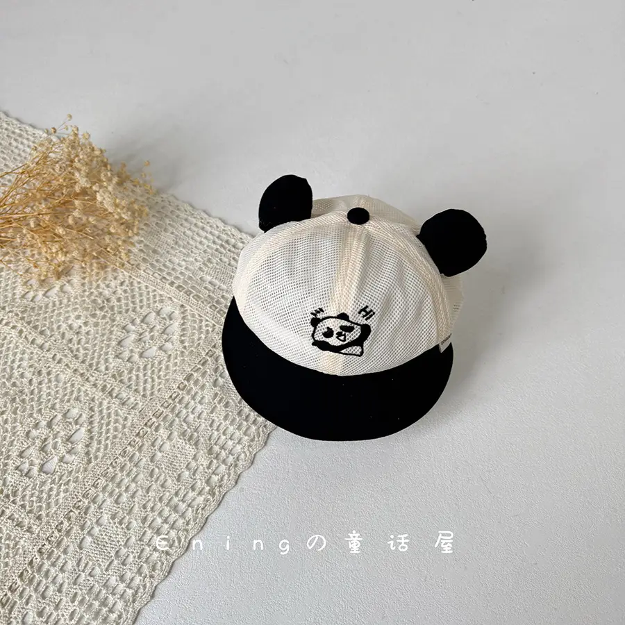 Cute Panda Sunshade Hats for Boys Girls Spring Summer - Image 3