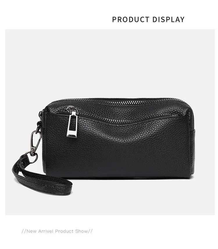 Black Retro Crossbody Bag for Women with Zip & Strap — feature 11