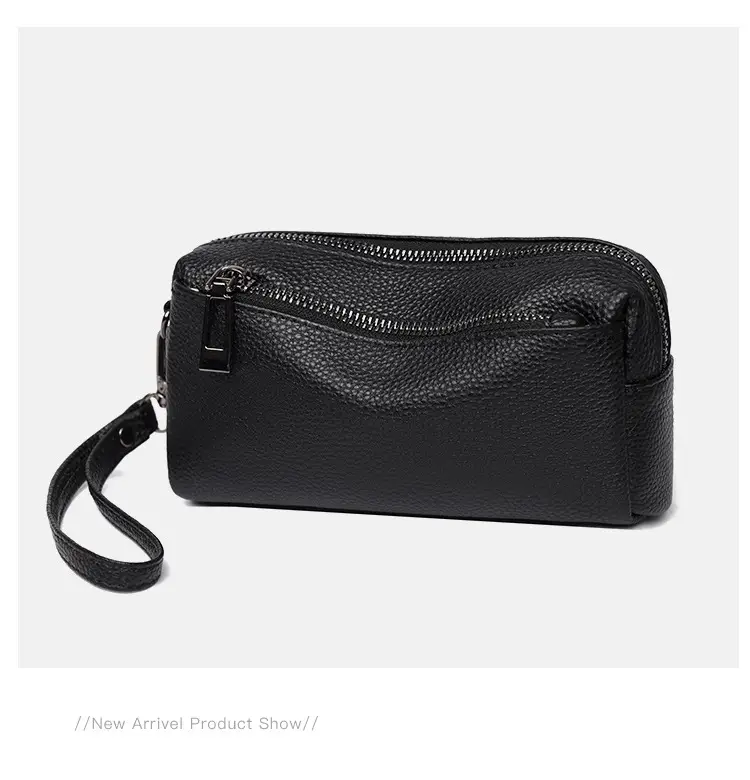 Black Retro Crossbody Bag for Women with Zip & Strap — feature 12