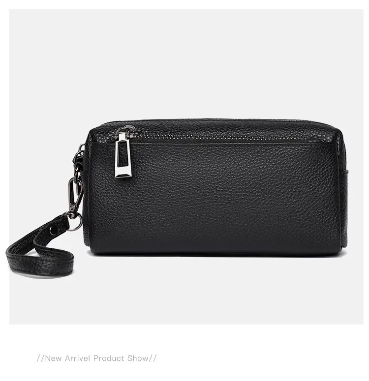 Black Retro Crossbody Bag for Women with Zip & Strap — feature 13