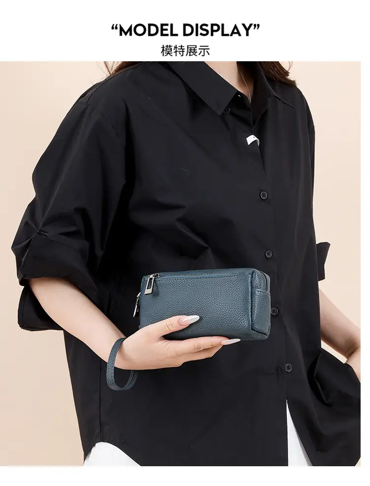 Black Retro Crossbody Bag for Women with Zip & Strap — feature 28