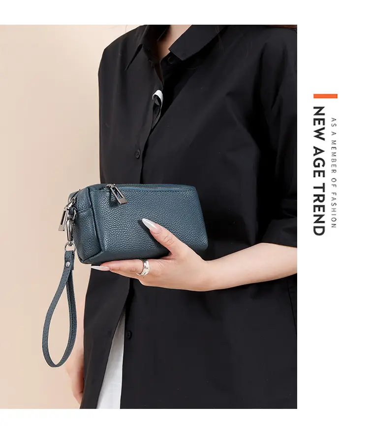 Black Retro Crossbody Bag for Women with Zip & Strap — feature 29
