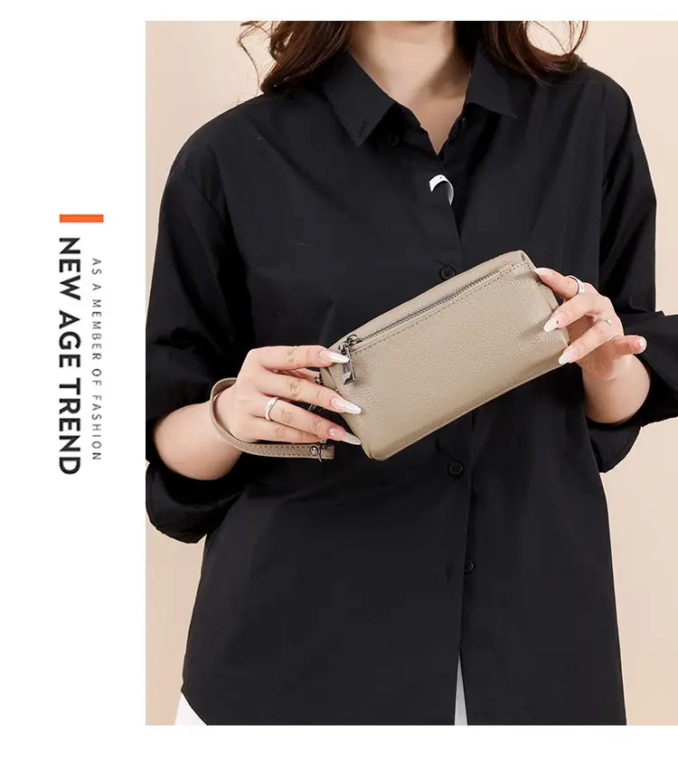 Black Retro Crossbody Bag for Women with Zip & Strap — feature 33