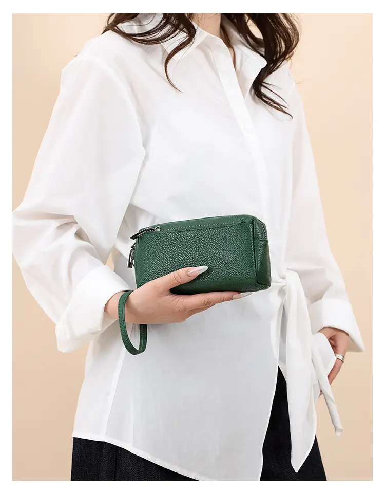 Black Retro Crossbody Bag for Women with Zip & Strap — feature 36