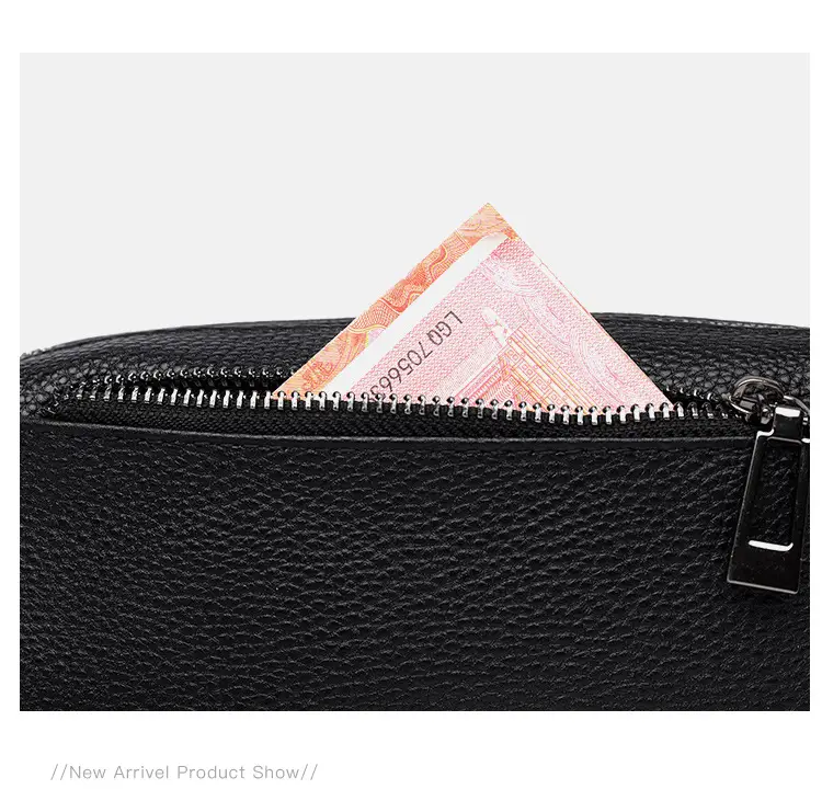 Black Retro Crossbody Bag for Women with Zip & Strap — feature 40