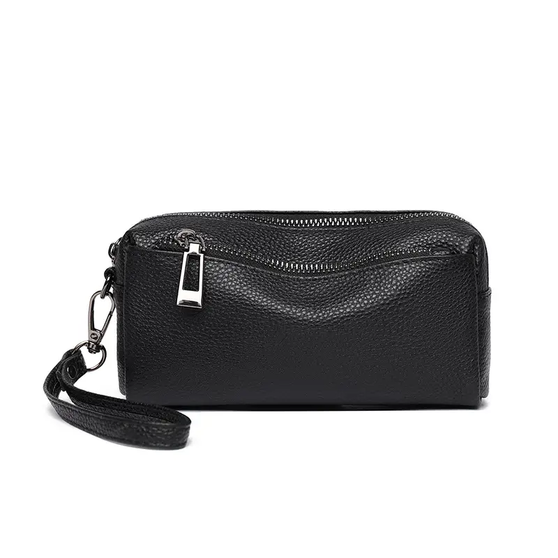 Black Retro Crossbody Bag for Women with Zip & Strap - Image 2
