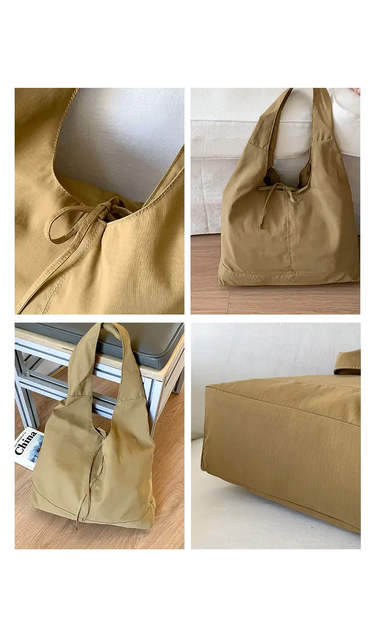 French Style Women's Bow Shoulder Bag Large Capacity Nylon — feature 12