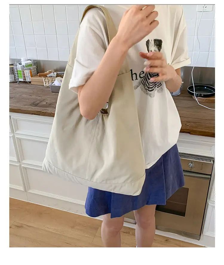 French Style Women's Bow Shoulder Bag Large Capacity Nylon — feature 25