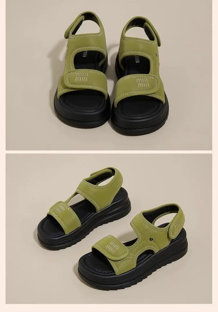 Women Velvet Roman Sandals Thick Black Soles Summer 2025 — feature 17