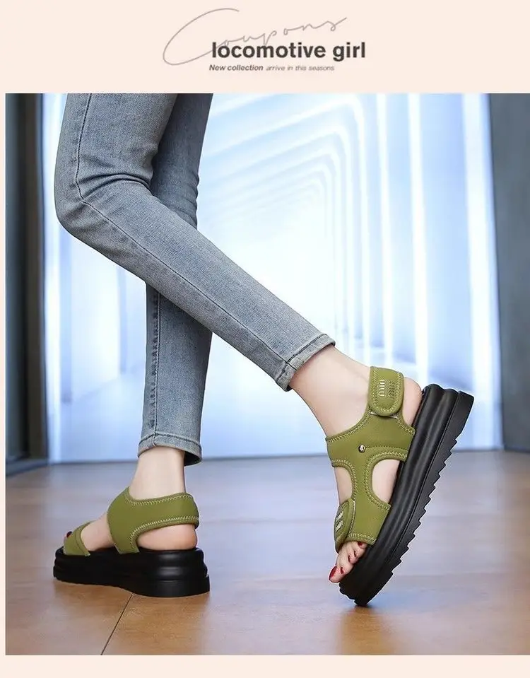 Women Velvet Roman Sandals Thick Black Soles Summer 2025 — feature 9