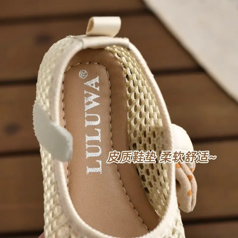 2026 Summer Bowknot Girls Sandals Mesh Soft Sole